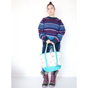 Lands End Canvas Ski Winter Themed Bag Tote